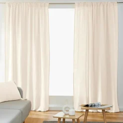 Rideau gaze de coton galon fronceur (180 x 240 cm) Gaïa Beige pampa