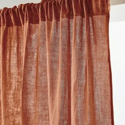 Rideau gaze de coton galon fronceur (140 x 240 cm) Gaïa Terracotta