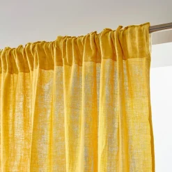 Rideau gaze de coton galon fronceur (140 x 240 cm) Gaïa Jaune safran