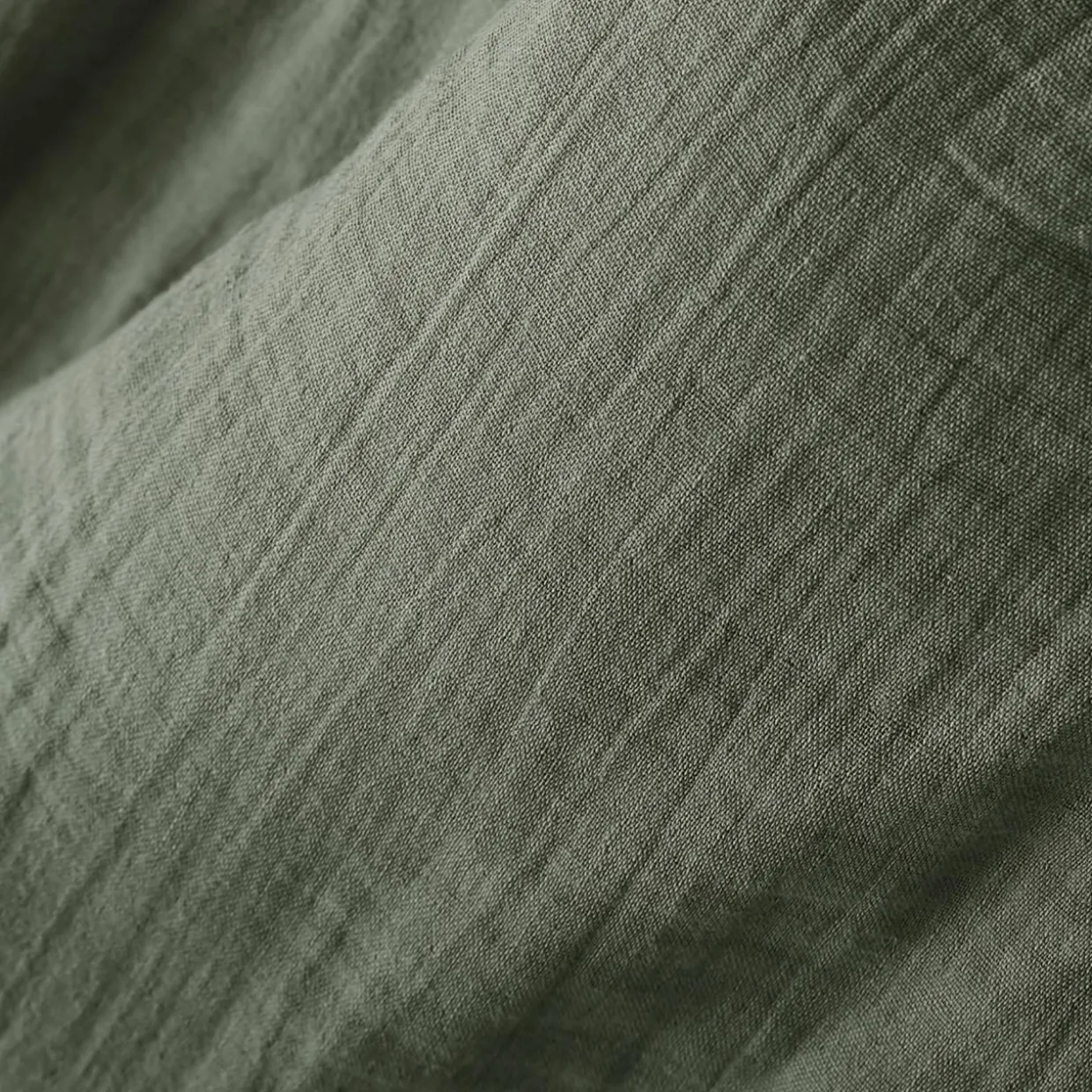 Rideau gaze de coton galon fronceur (140 x 240 cm) Gaïa Vert romarin