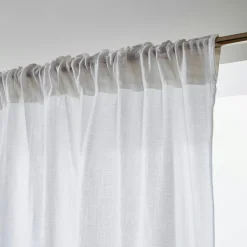 Rideau gaze de coton galon fronceur (140 x 240 cm) Gaïa Gris nuage