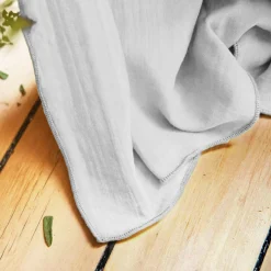 Rideau gaze de coton galon fronceur (140 x 240 cm) Gaïa Gris nuage