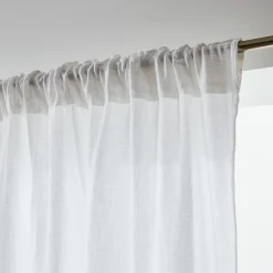 Rideau gaze de coton galon fronceur (180 x 240 cm) Gaïa Blanc chantilly