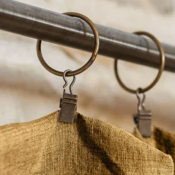 Rideau lin lavé ajustable (140 x max 270 cm) Louise Caramel