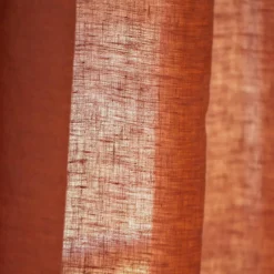 Rideau lin lavé ajustable (140 x max 270 cm) Louise Terracotta