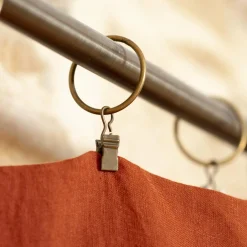 Rideau lin lavé ajustable (140 x max 270 cm) Louise Terracotta