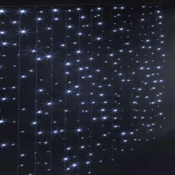 Rideau lumineux à piles H1,50 m L1 m 150 LED Blanc froid