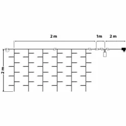 Rideau lumineux H2 m L2 m 96 LED Interconnectable Blanc froid
