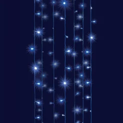 Rideau lumineux H2 m L2 m 96 LED Interconnectable Bicolore Bleu et blanc froid
