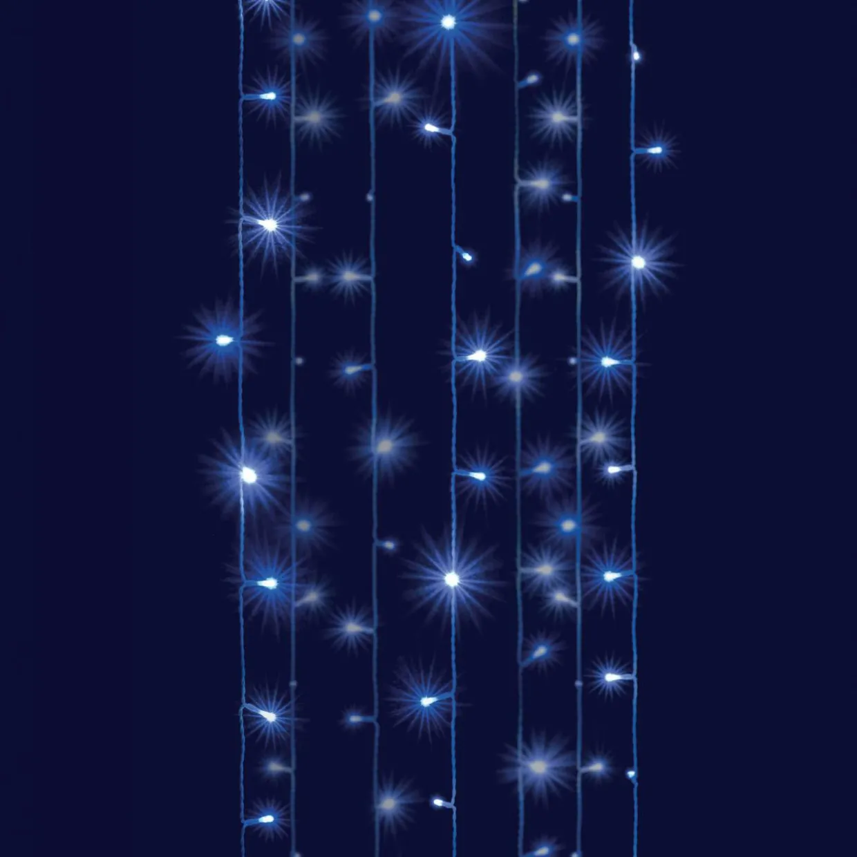 Rideau lumineux H2 m L2 m 96 LED Interconnectable Bicolore Bleu et blanc froid