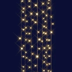 Rideau lumineux interconnectable H2 m L2 m 96 LED Flash Blanc chaud