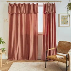 Rideau lyocell Tencel™ ajustable (140 x max 270 cm) Olivia Terracotta