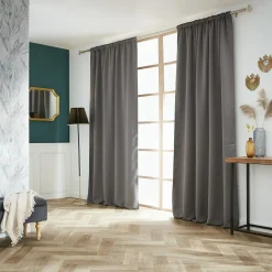 Rideau obscurcissant galon fronceur (140 x 260 cm) Dark Gris anthracite