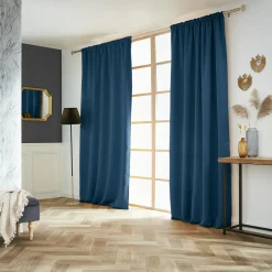 Rideau obscurcissant galon fronceur (140 x 260 cm) Dark Bleu pétrole