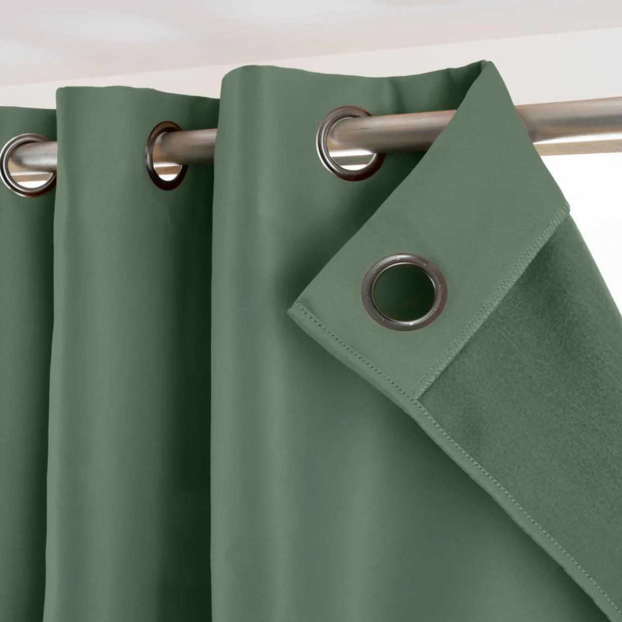 Rideau obscurcissant thermique (280 x 260 cm) Calore Vert romarin