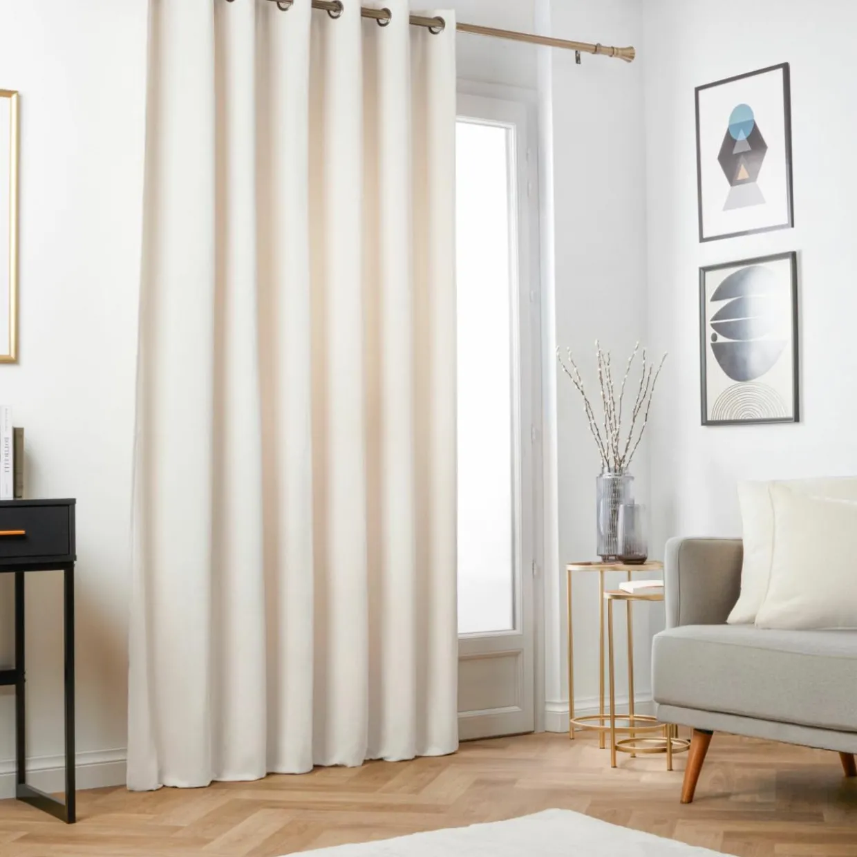 Rideau obscurcissant thermique (140 x 240 cm) Minuit Beige sable