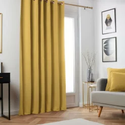 Rideau obscurcissant thermique (140 x 240 cm) Minuit Jaune ocre