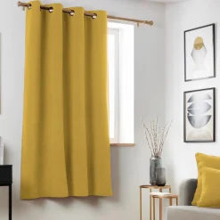 Rideau obscurcissant thermique (140 x 180 cm) Minuit Jaune ocre