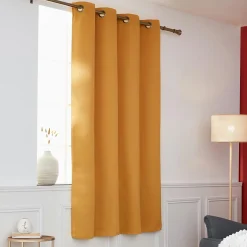 Rideau obscurcissant thermique (140 x 180 cm) Calore Jaune moutarde