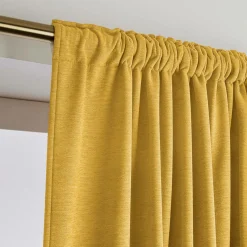 Rideau obscurcissant thermique galon fronceur (140 x 240 cm) Minuit Jaune ocre
