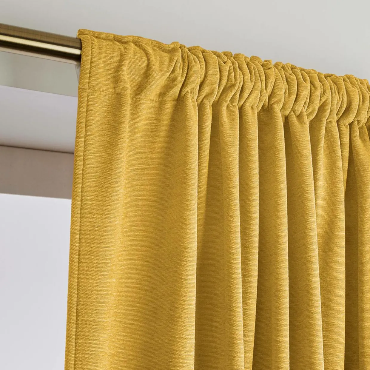 Rideau obscurcissant thermique galon fronceur (280 x 240 cm) Minuit Jaune ocre