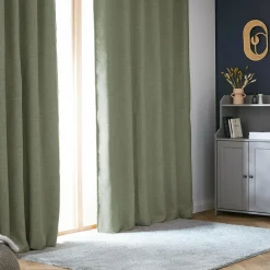 Rideau obscurcissant thermique galon fronceur (140 x 240 cm) Alba Vert romarin