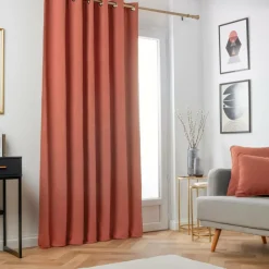 Rideau obscurcissant thermique (140 x 240 cm) Minuit Terracotta