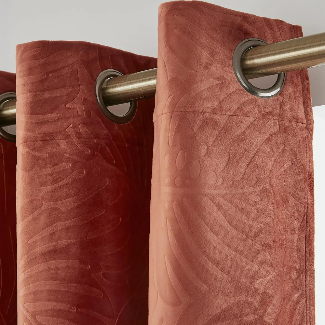 Rideau obscurcissant velours (140 x 280 cm) Fern Terracotta