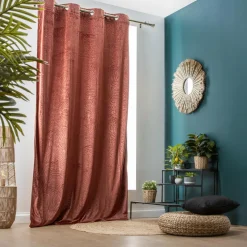 Rideau obscurcissant velours (140 x 280 cm) Fern Terracotta