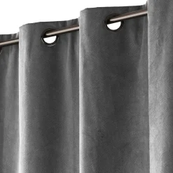 Rideau occultant velours (140 x 260 cm) Olympe Gris anthracite