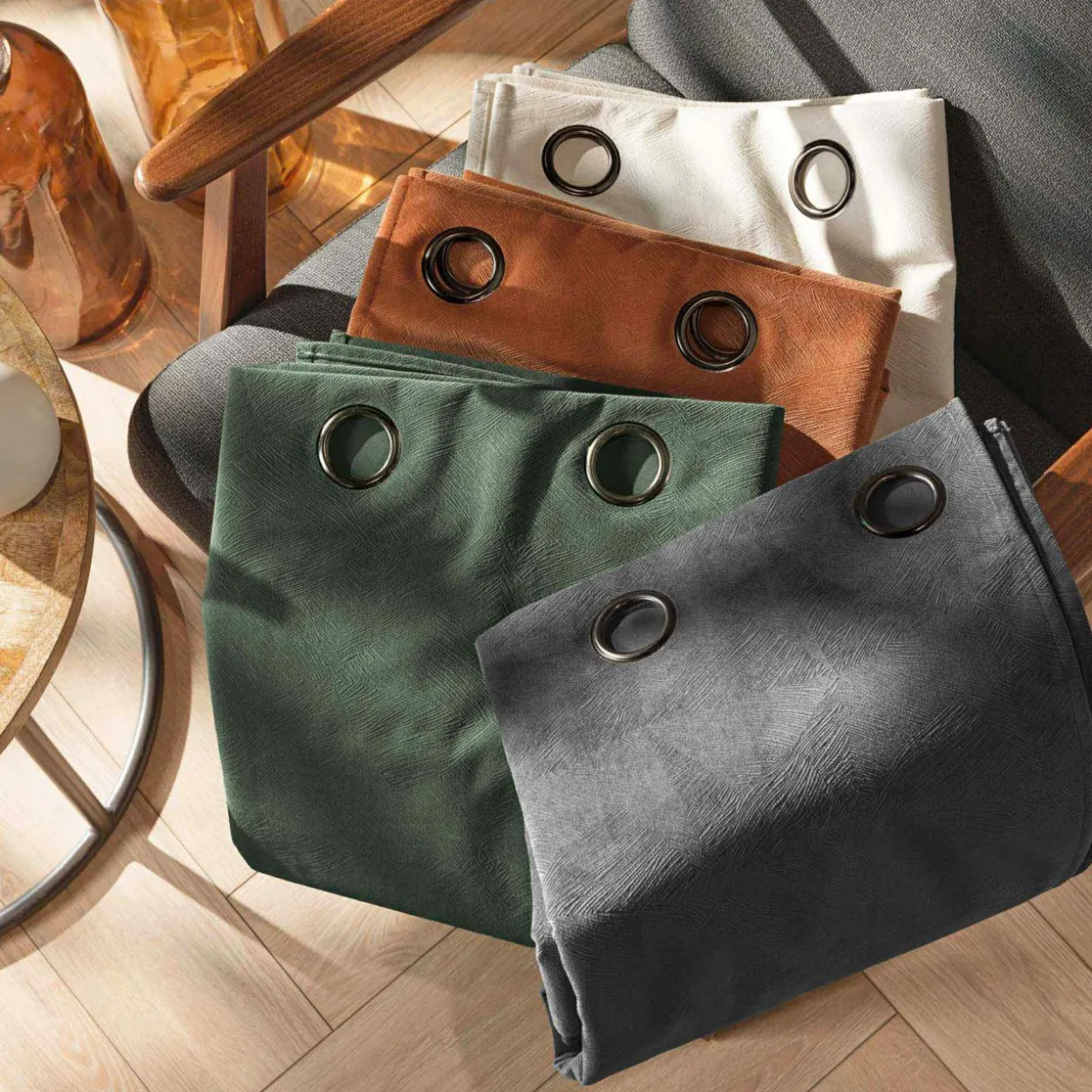 Rideau occultant velours (140 x 260 cm) Olympe Vert kaki