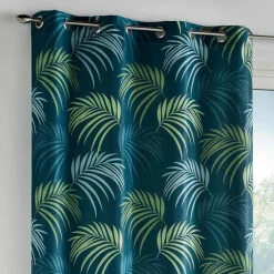 Rideau oeillets (140 X 260 cm) Blue Vegetal Bleu