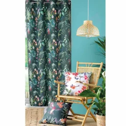 Rideau oeillets (140 x 260 cm) Féerie Vert émeraude