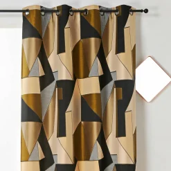 Rideau oeillets (135 x 260 cm) L'estaque Noir