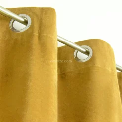 Rideau oeillets (140 x 260 cm) Lilou Jaune Ocre