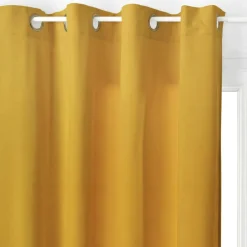 Rideau oeillets (140 x 260 cm) Lilou Jaune Ocre
