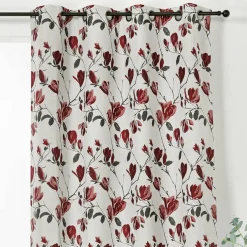 Rideau oeillets (135 x 250 cm) Magnolia Rouge