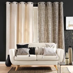 Rideau oeillets (140 x 240 cm) Pandore Noir