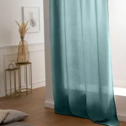 Rideau oeillets (140 x H260 cm) Béa Bleu canard