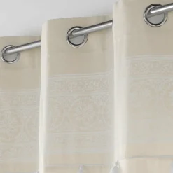 Rideau oeillets pompons (140 x 240 cm) Isalina Blanc