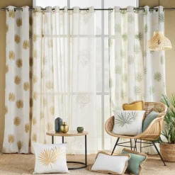 Rideau polycoton (140 x 240 cm) Lotus Jaune ocre