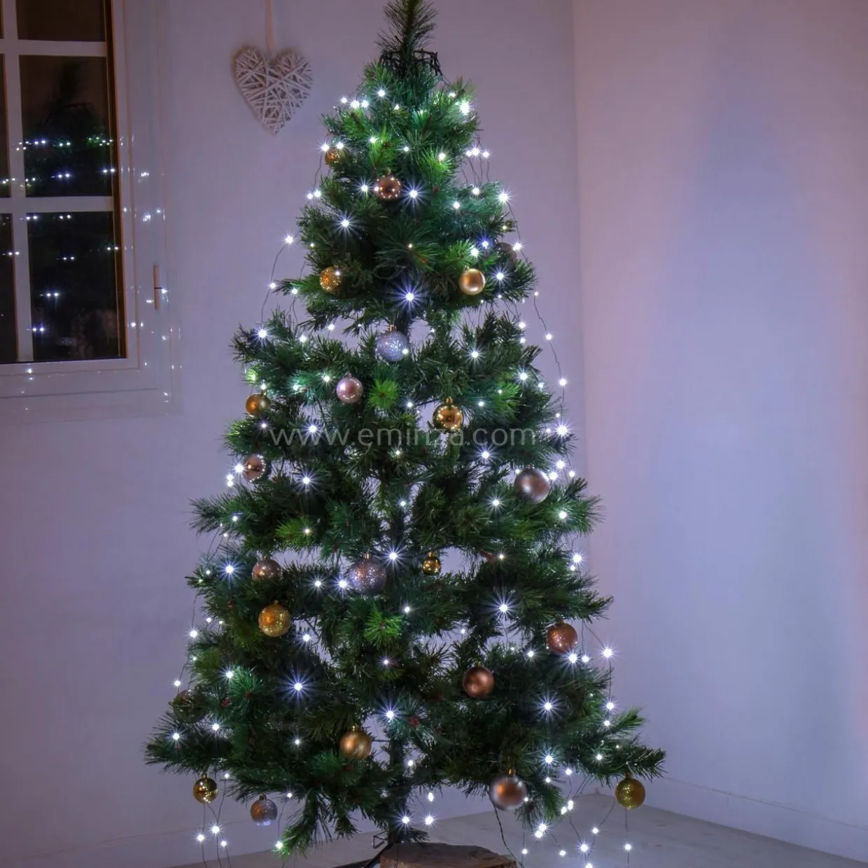 Rideau pour sapin H2,40 m 832 Micro LED Flashing light Blanc froid