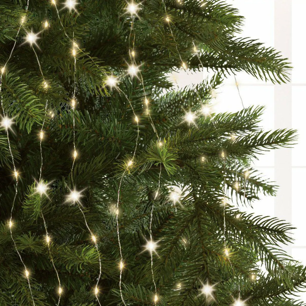 Rideau pour sapin H2,10 m 672 Micro LED Flashing light Blanc chaud