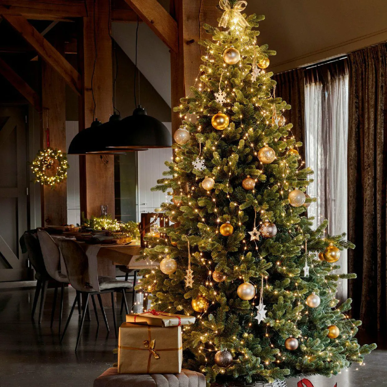 Rideau pour sapin H2,10 m 672 Micro LED Flashing light Blanc chaud