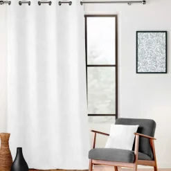 Rideau velours chenille (140 x 260 cm) Leo Blanc