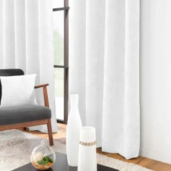 Rideau velours chenille (140 x 260 cm) Leo Blanc