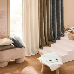 Rideau velours chenille (140 x 260 cm) Leo Beige