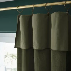 Rideau velours de coton ajustable (140 x max 270 cm) Victor Vert thym