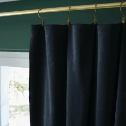 Rideau velours de coton ajustable (140 x max 270 cm) Victor Bleu nuit