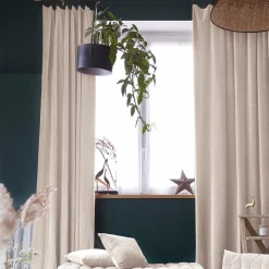 Rideau velours de coton ajustable (140 x max 270 cm) Victor Beige pampa